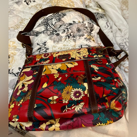 Sakroots Handbags - Sakroots Womens  Crossbody Bag Purse Multi-color Red Teal Purple Gold